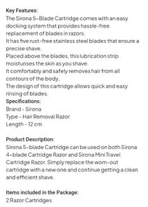 Sirona 5 Blade Cartridge Blades | Replacable Cartr