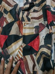 Abstract Print Button-Up Shirt