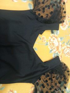 Black Dress with Puff Sleeves