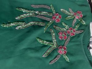 Emerald Green Embellished Dress