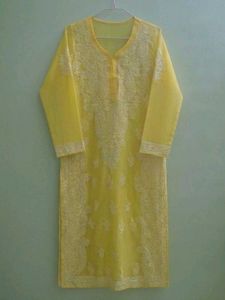 Yellow Chikankari Kurta