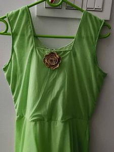 Green Dress with Floral Detail