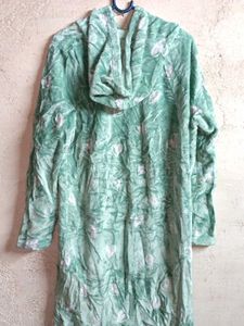 PLUS SIZE Fleece Upper Long Hoodie Night Wear