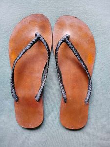 White Perforated Loafers &amp; Brown Flip Flops