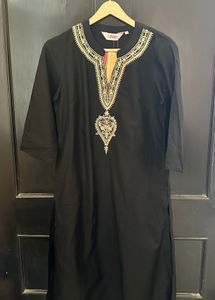 Elegant Black Kurta with Gold Embroidery