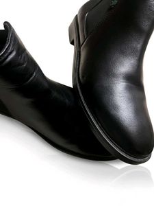 Black synthetic leather Ankle Boots