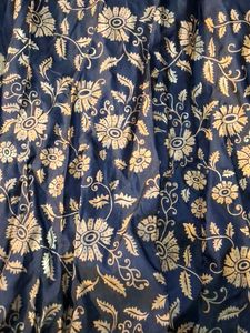 Elegant Navy Blue Floral Ethnic Gown
