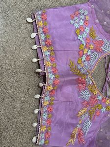 Designer Embroidered Purple Blouse