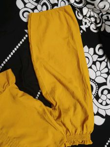 Mustard Yellow Ruffled Crop Top