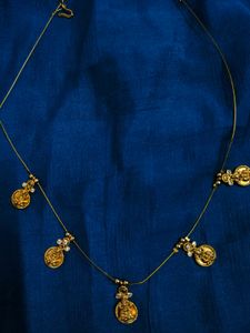 beautiful invisible laxmi coin chain for women