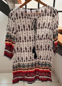 Boho Print Tunic Top