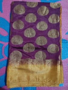 Elegant Purple Banarasi  Saree