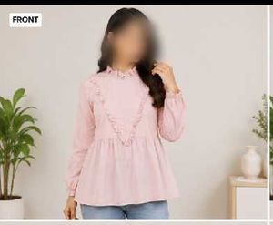 Chic Pink Ruffled Peplum Top