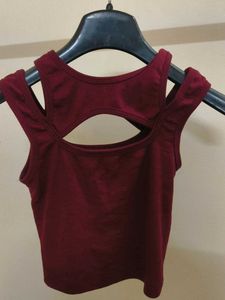 Maroon Cutout Tank Top