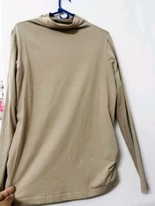 Comfortable Beige Long Sleeve Top