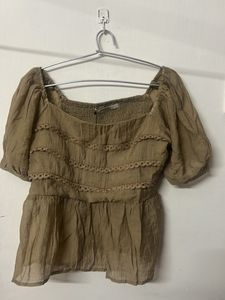 Chic Square Neck Peplum Top