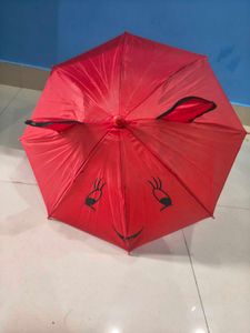Cute Red Umbrella with Bunny Ears