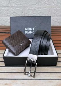 Mont Blanc Belt and Wallet Set