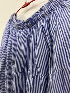 Blue Striped Tiered Skirt