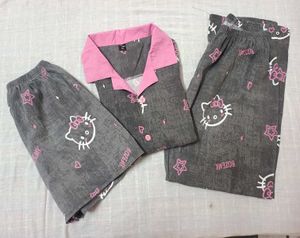Cute Hello Kitty 3 piece night Set