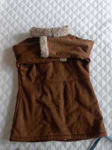 Brown Faux Suede Sherpa Lined Jacket