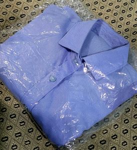 Woman Blue Solid Long Sleeves Casual  Shirt