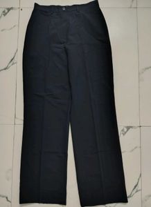 Navy Blue High-Waisted Wide Leg Trousers