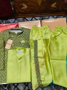 Aarambh Boys Ethnic Wear Set (5-6 Years) - Lime &