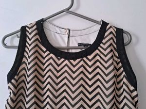 2 layer Printed Sleeveless Dress mid office wear