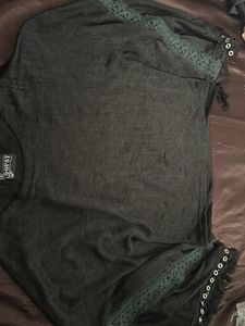 Black Top with Lace Detail