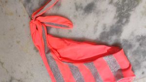 Orange &amp; Silver Striped Bikini Bottom
