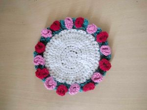 crochet flower coaster