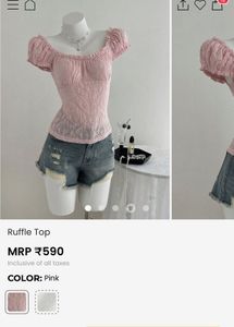Cute Ruffle Off-Shoulder Pink Top