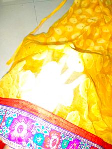 Vibrant Yellow &amp; Red Lehenga Choli Set