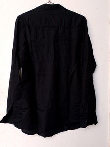 Black  Pakistani Neck Kurta Design Shirt (Men)