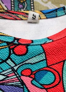 Vibrant Abstract Print Sleeveless Top