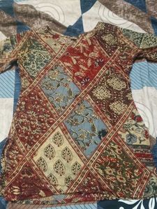 Women’s Multicolor Floral Patchwork Print Short Ku