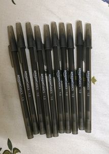 Amazon Basic Black Ball Pen (Pack Of 10)