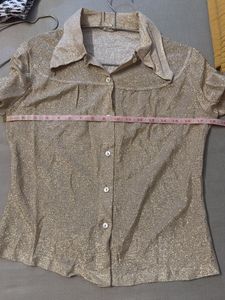 Sparkly Gold Long Sleeve Blouse