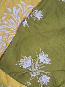 Olive Green Floral Print Kurta