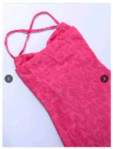 Pink Abstract Self Design Mini Bodycon
