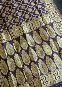 Elegant Purple Kurta Set with Golden Print