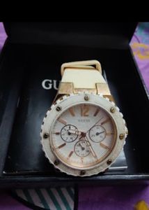 GUESS Ceramic Overdrive Analog White Dial  Watch