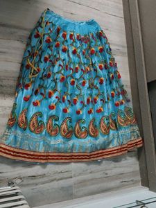 Beautiful Embroidered Sky Blue Skirt