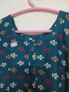 Green Ethnic Print Kurta