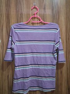 Striped Lavender Top