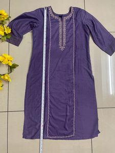 Purple Cotton Kurta Set