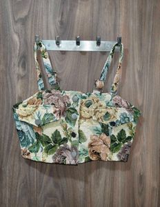 Floral Smocked Crop Top