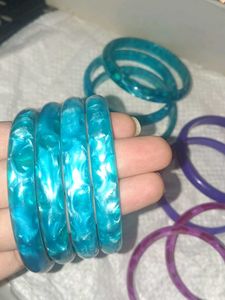 Set of Teal and Purple Bangles