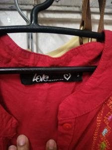 Red Embroidered dress/kurta